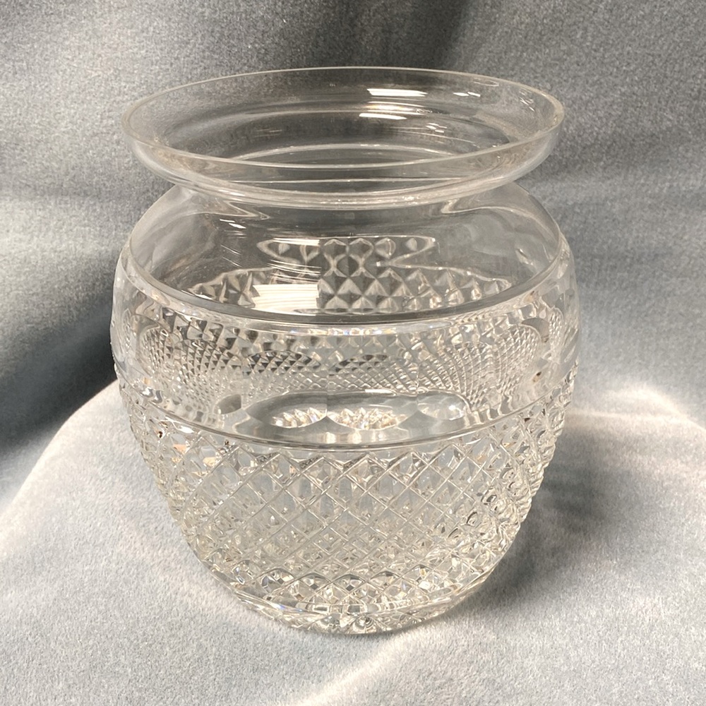 Lenox Crystal Vase Large Diamond Cut with Thumbprint